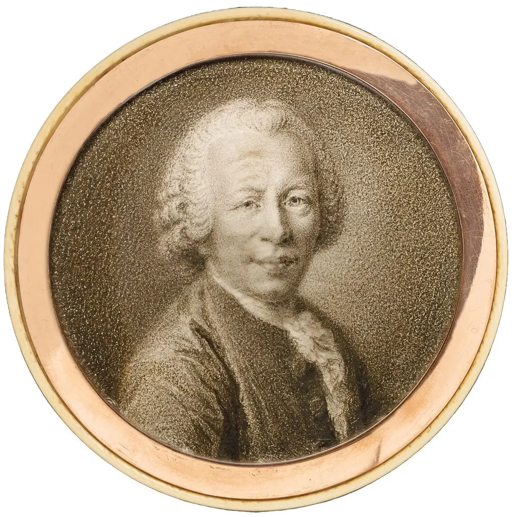 Portrait von Isaak Iselin auf einer Elfenbeindose