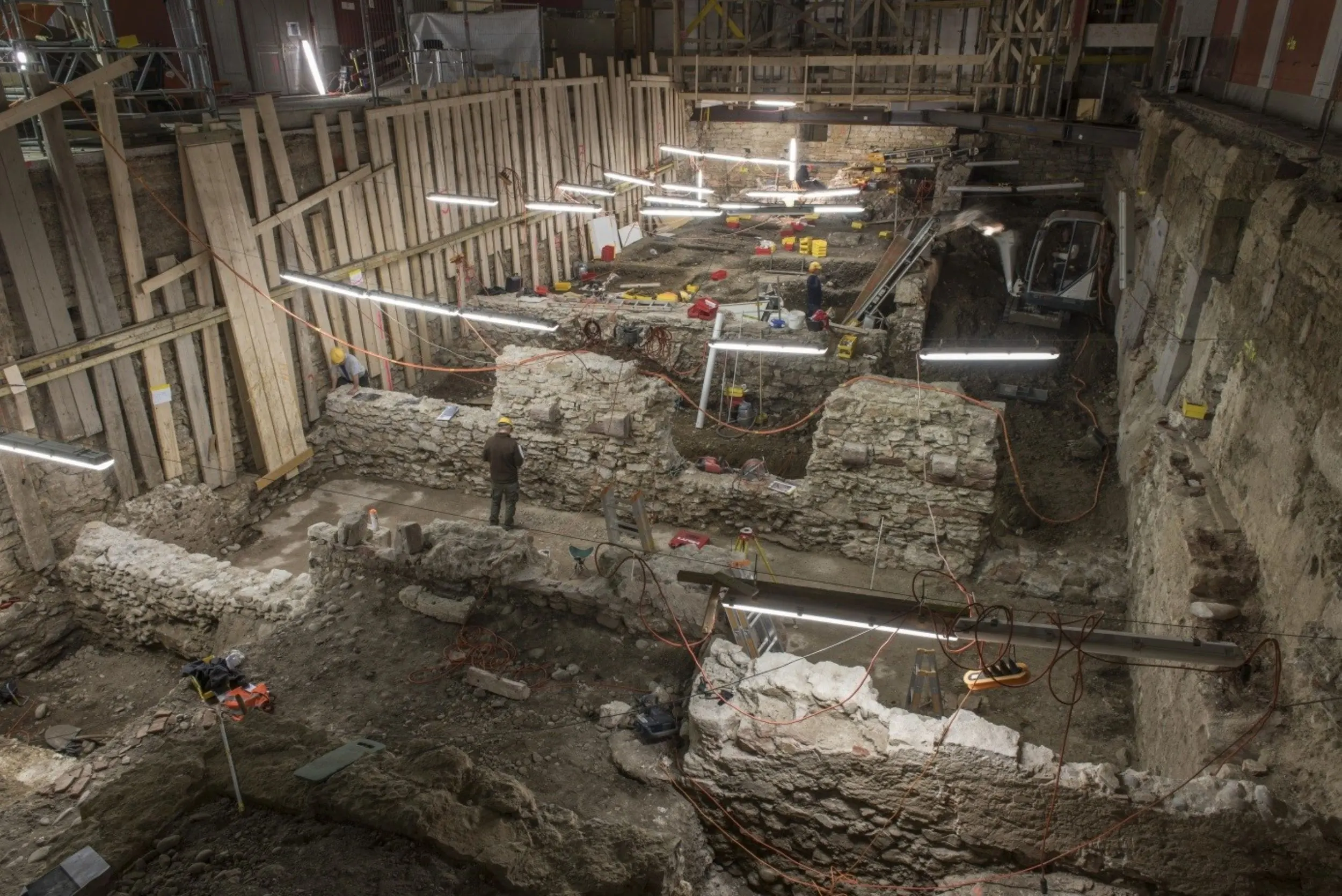 Ausgrabung Stadtcasino, Blick auf die Grabungsfläche