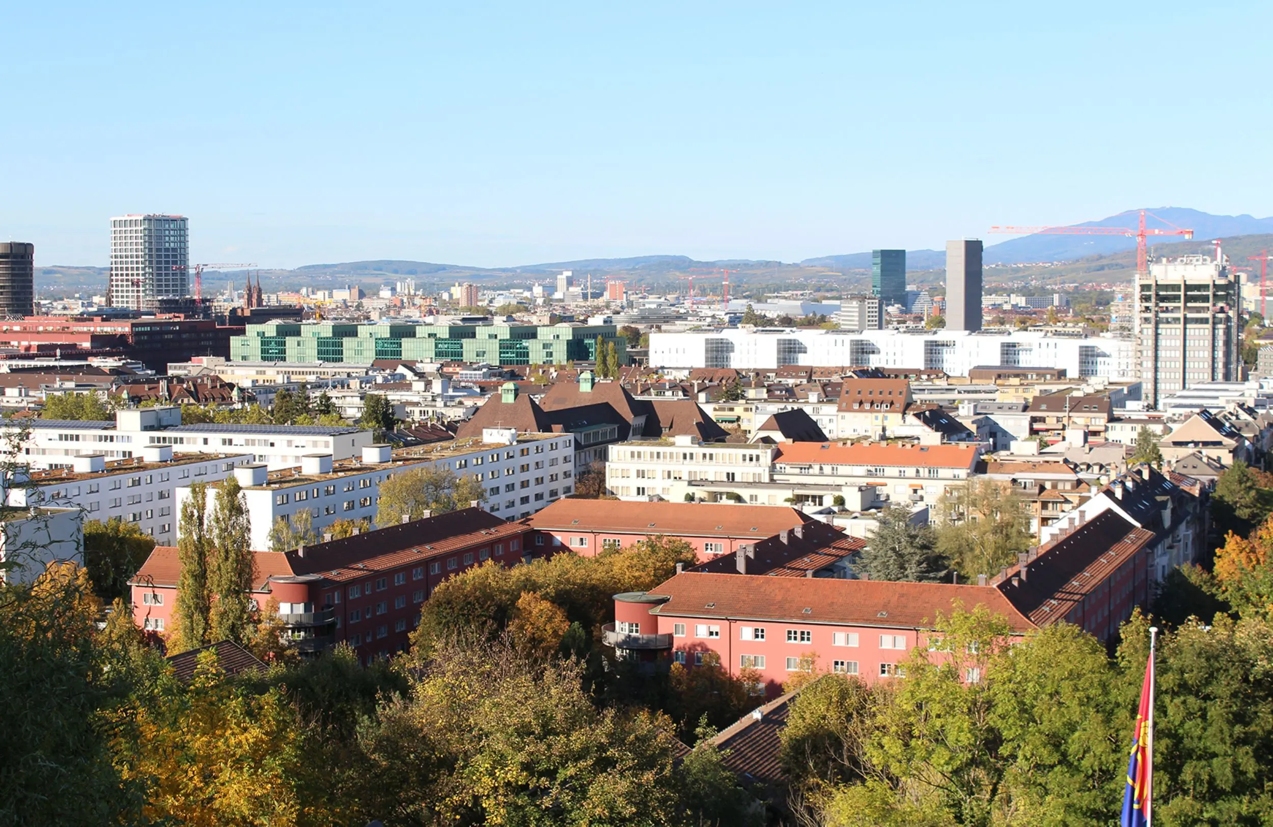 Die Wohngenossenschaft Gundeldingen in der Vogelperspektive