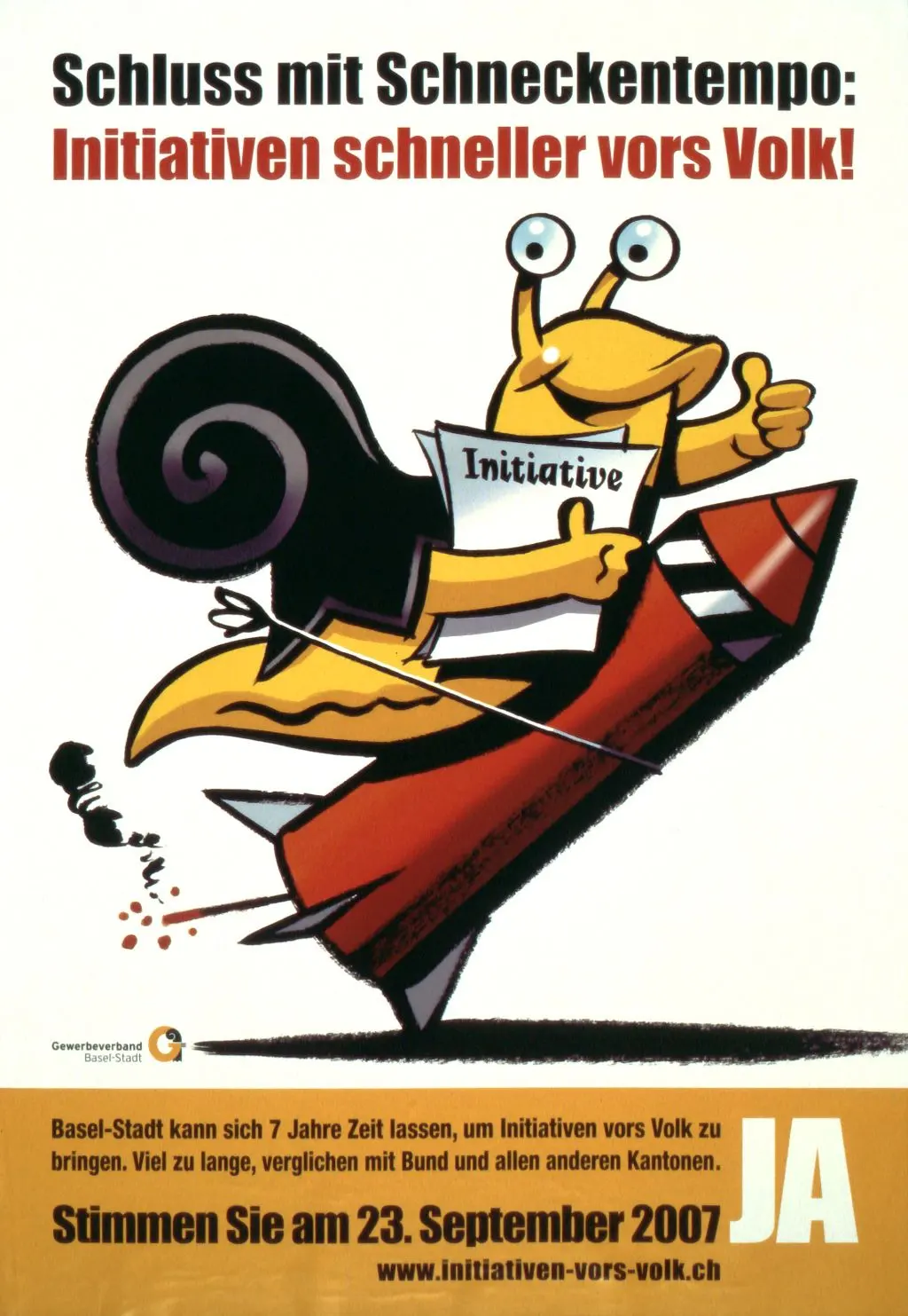 Plakat: Initiative des Gewerbeverbands Basel-Stadt 2007