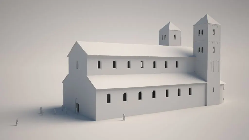 Das Heinrichsmünster um 1019. Rekonstruktion: Marco Bernasconi