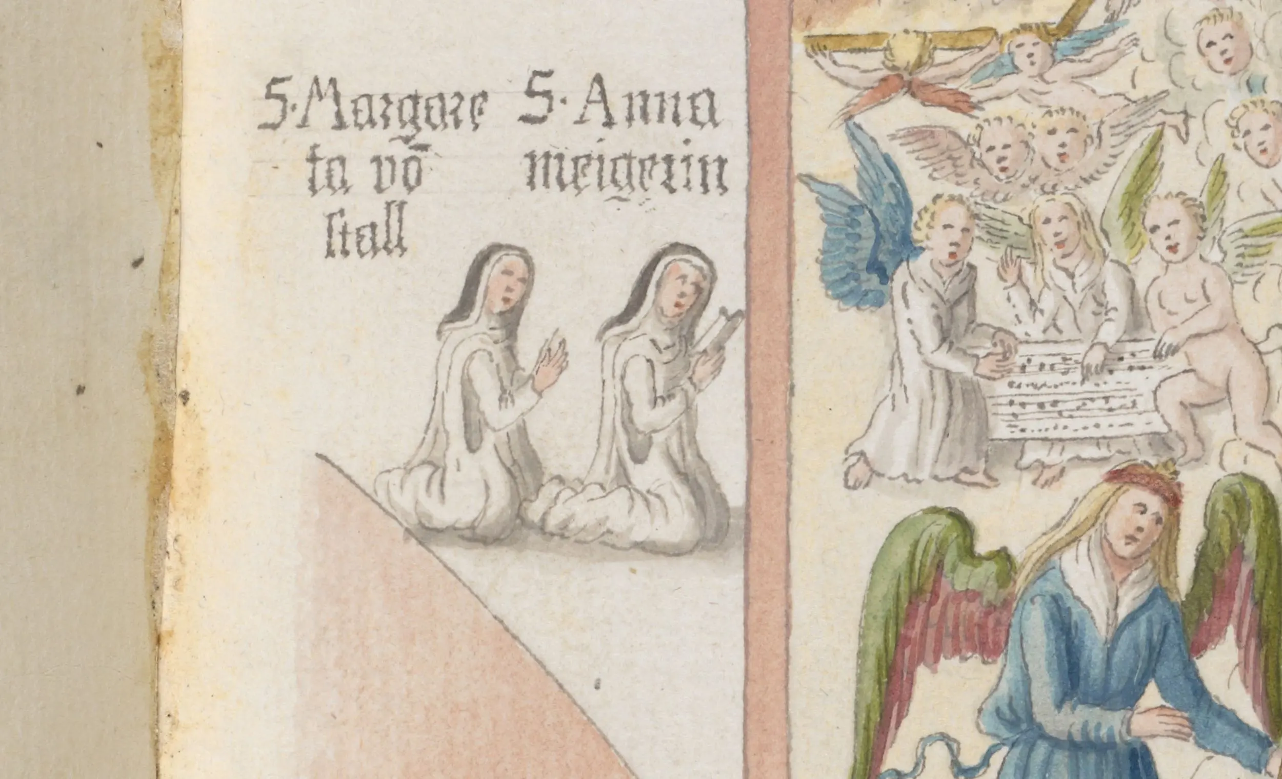 Aquarell nach Emanuel Büchel 1768 zu einem Wandbild im Klingentaler Kreuzgang