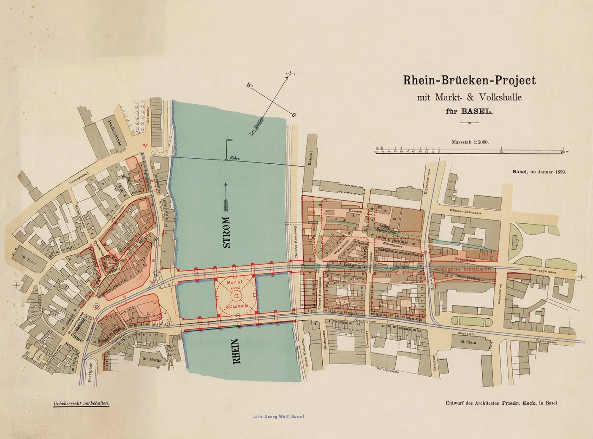 Karte zum Rhein-Brücken-Projekt