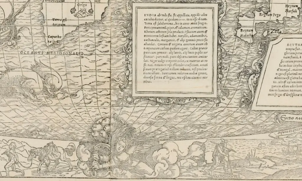 Bildausschnitt unten Mitte: Ludovico de Varthema reiste im frühen 16. Jahrhundert bis nach Indien