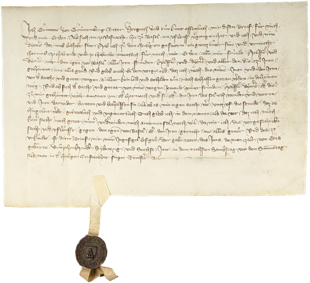 Urfehde-Urkunde vom 8. März 1376