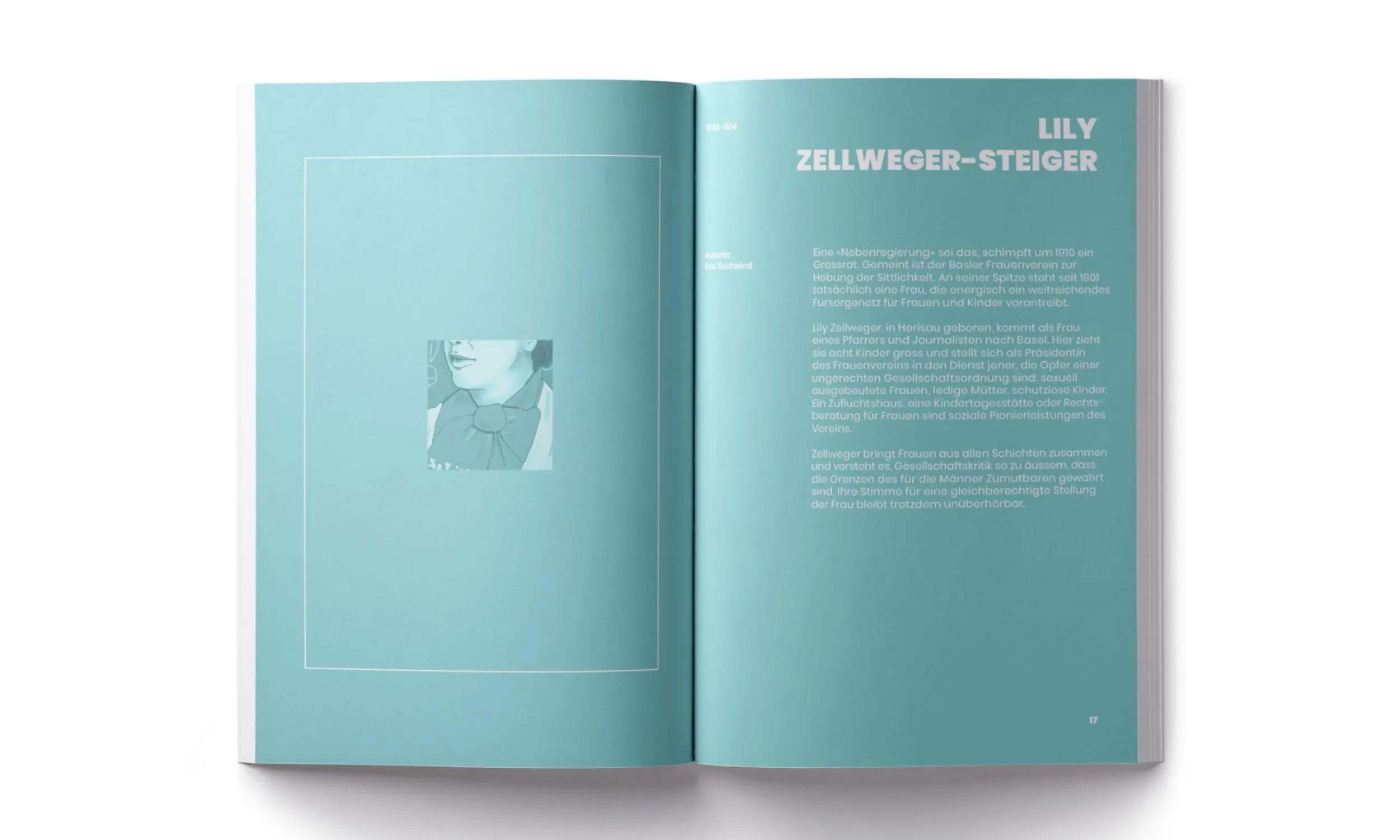 Aufgeschlagene Seite des Stickeralbums