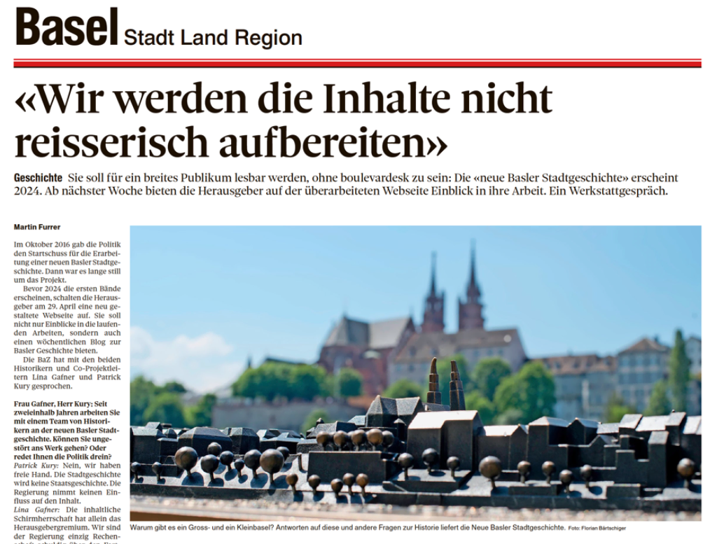 Interview mit der Projektleitung in der BaZ