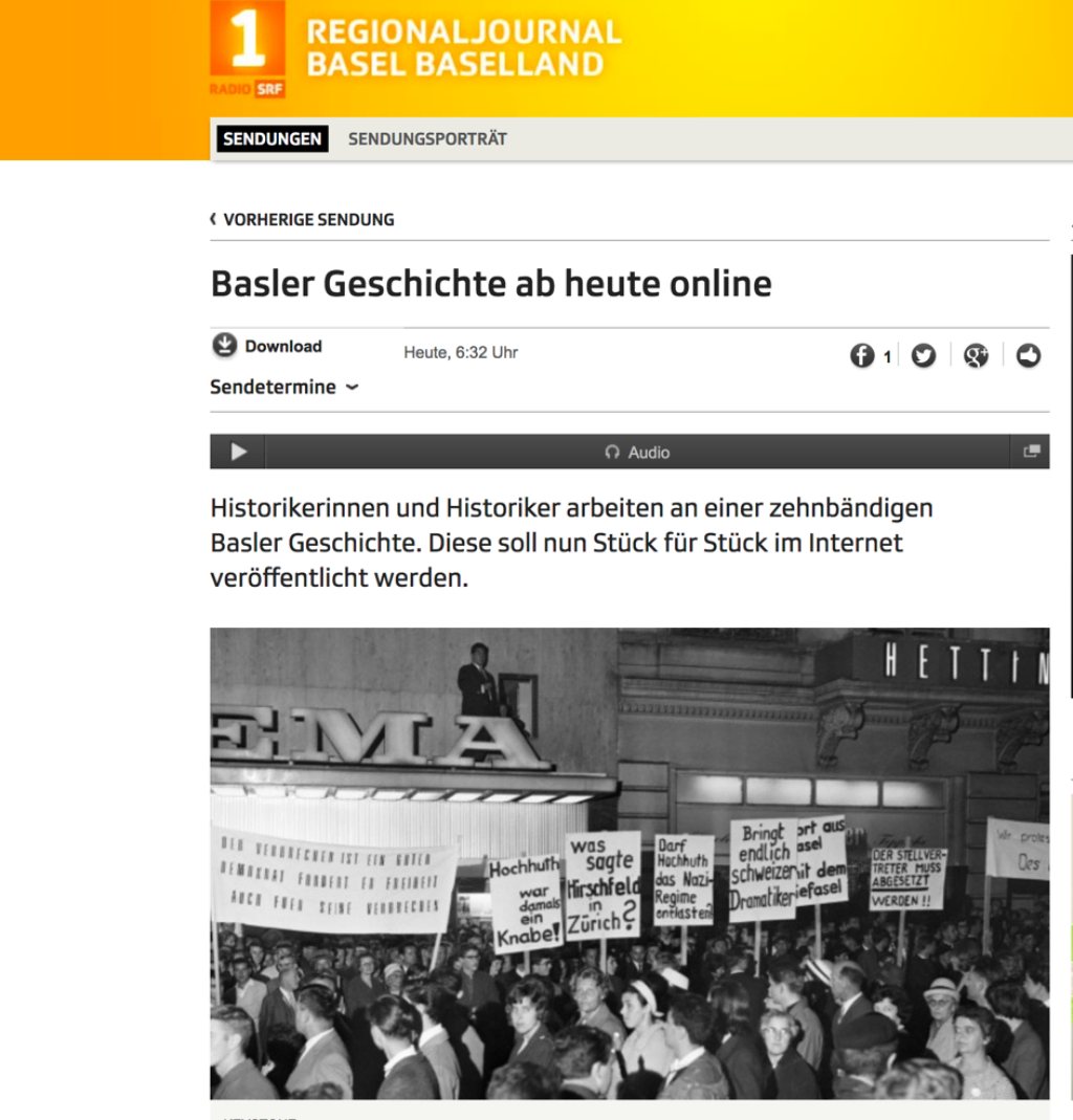 Beitrag im Regionaljournal von SRF