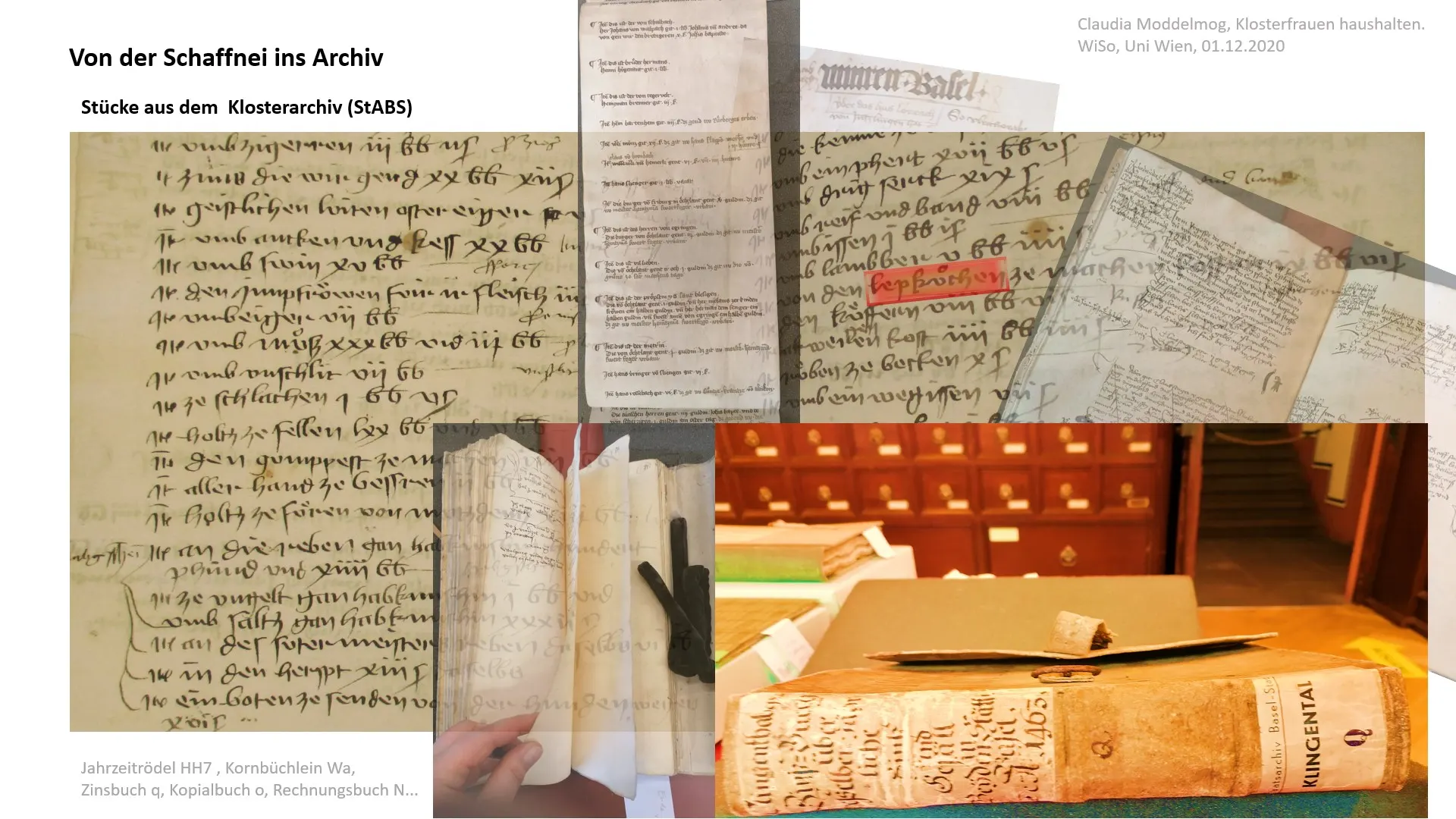 Collage mit Schriften aus dem Staatsarchiv Basel-Stadt.