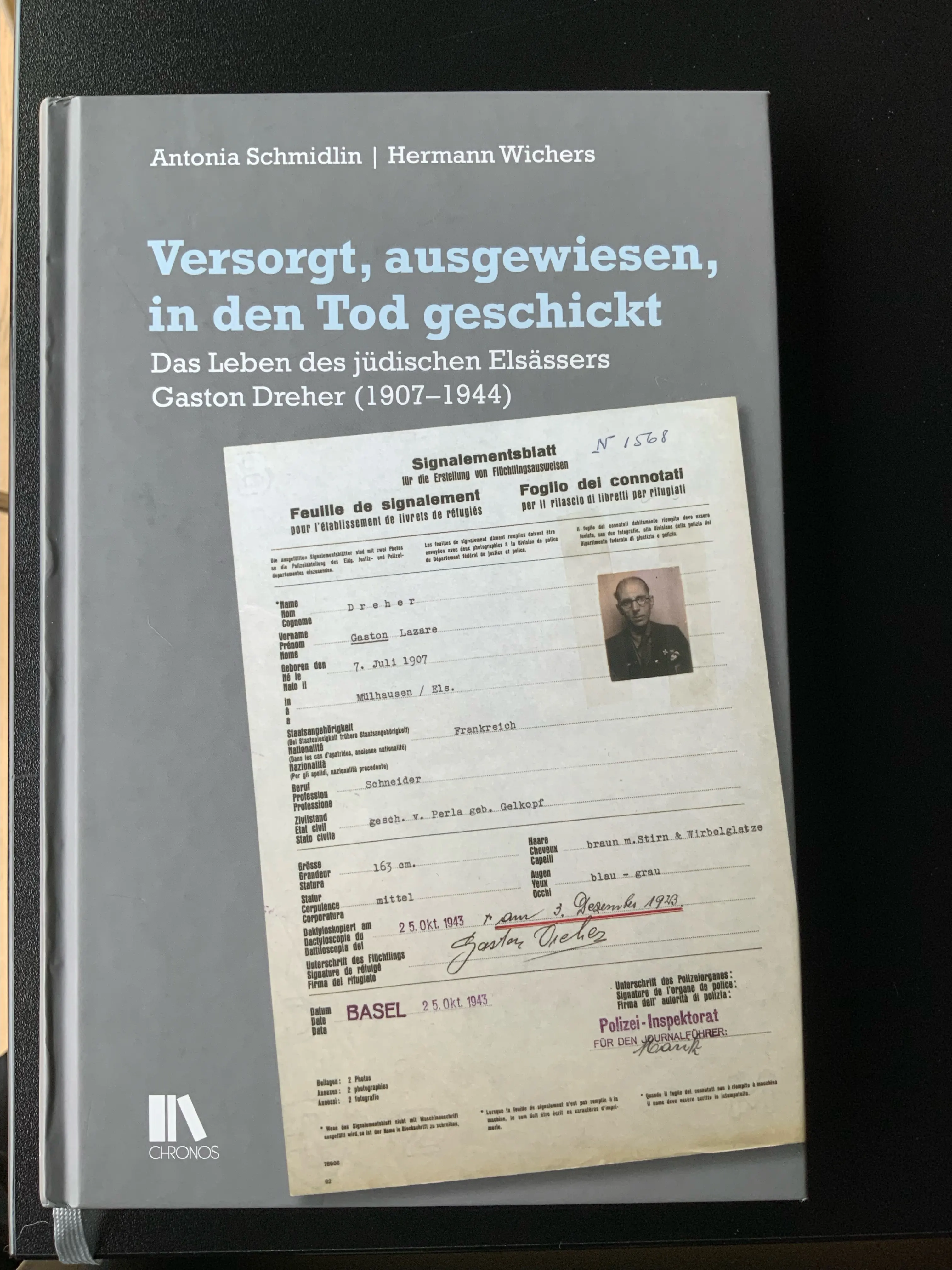 Titelseite des Buches "Versorgt, ausgewiesen, in den Tod geschickt – Das Leben des jüdischen Elsässers Gaston Dreher"