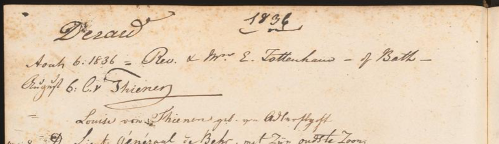 Ausschnitt aus dem Besucherbuch der UB.