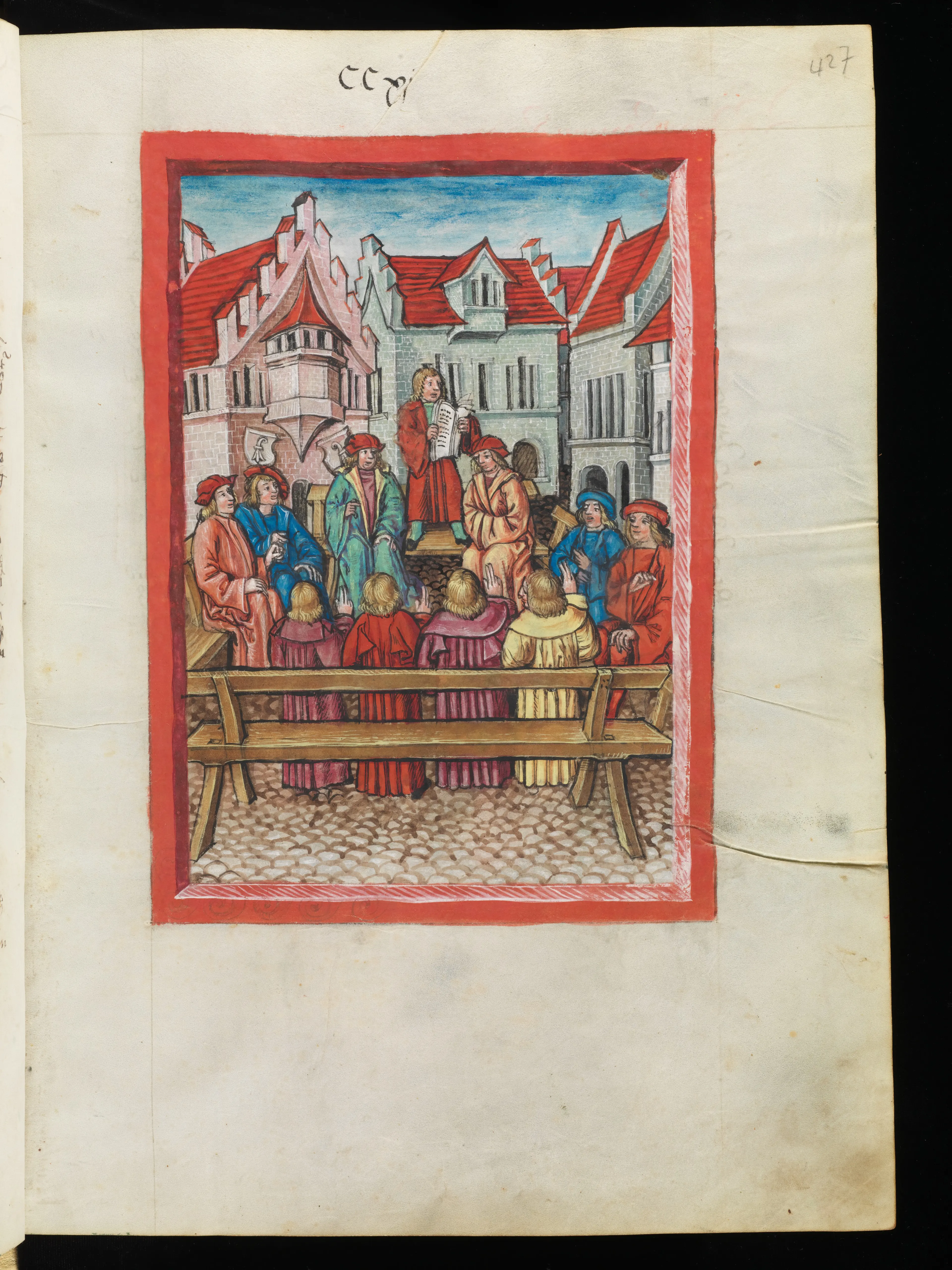 Diebold Schilling, Luzerner Chronik, 1513, Darstellung des Bundesschwurs vom 13. Juli 1501.